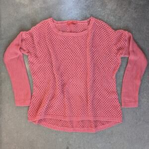 prAna Knit Lightweight Sweater Open Knit Boho Sweater Organic Cotton Size Large